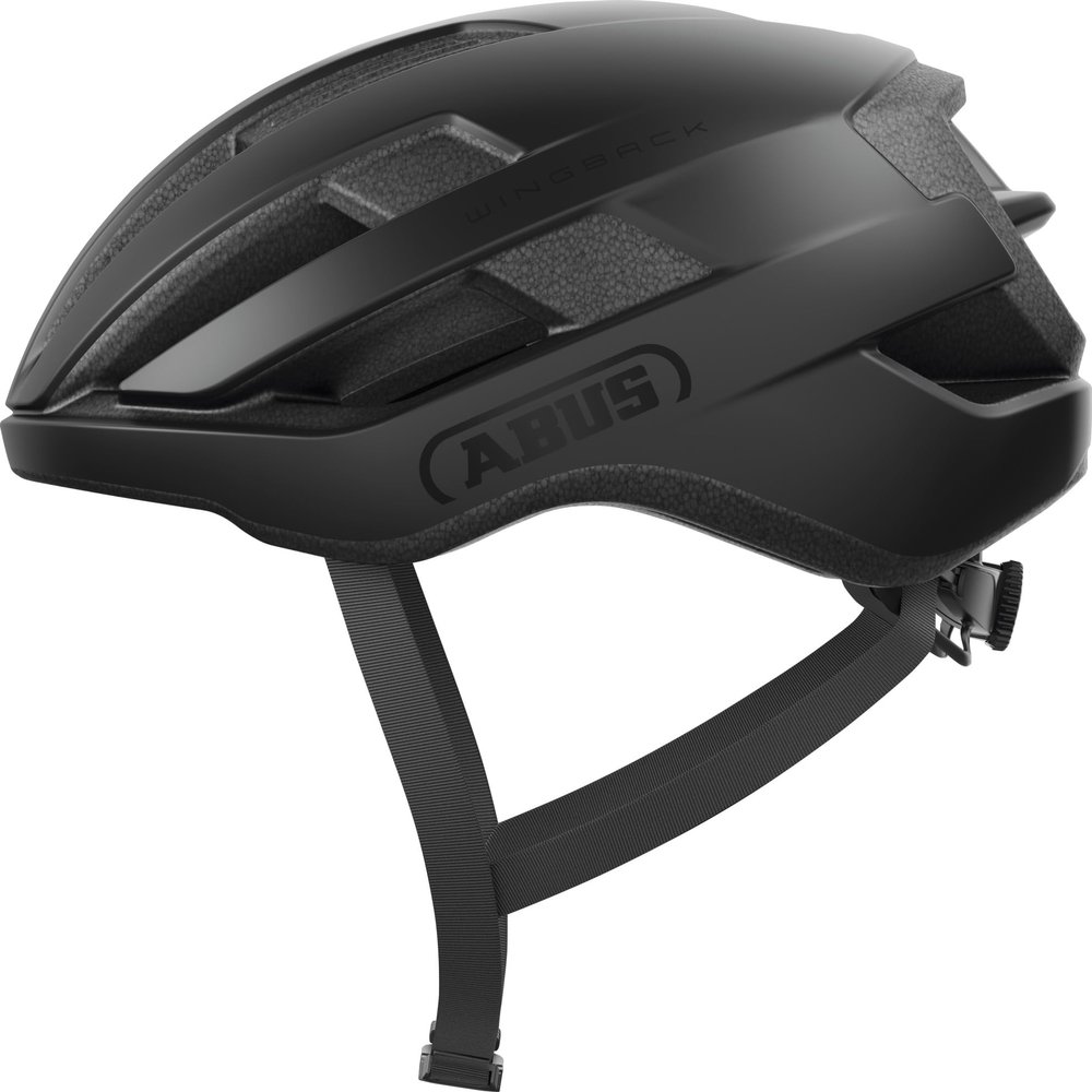 ABUS WingBack Adult Road Bike Helmet (Velvet Black, Small)