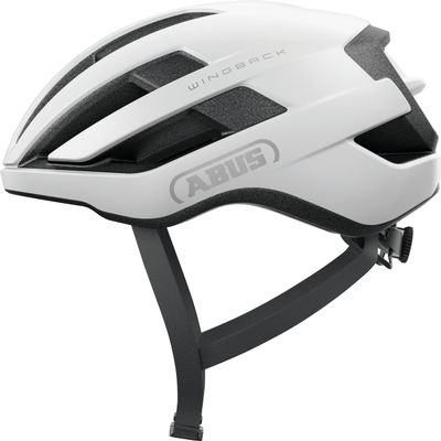 ABUS WingBack Adult Road Bike Helmet (Shiny White, Small)