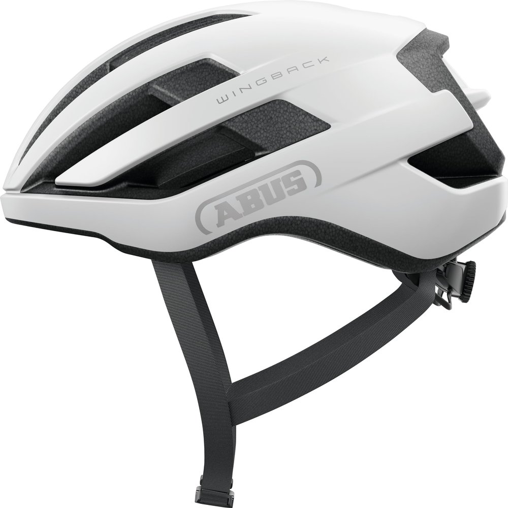 ABUS WingBack Adult Road Bike Helmet (Shiny White, Small)