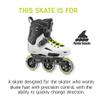 Rollerblade Lightning 110 Unisex Adult Urban Inline Skate, White and Black view 3