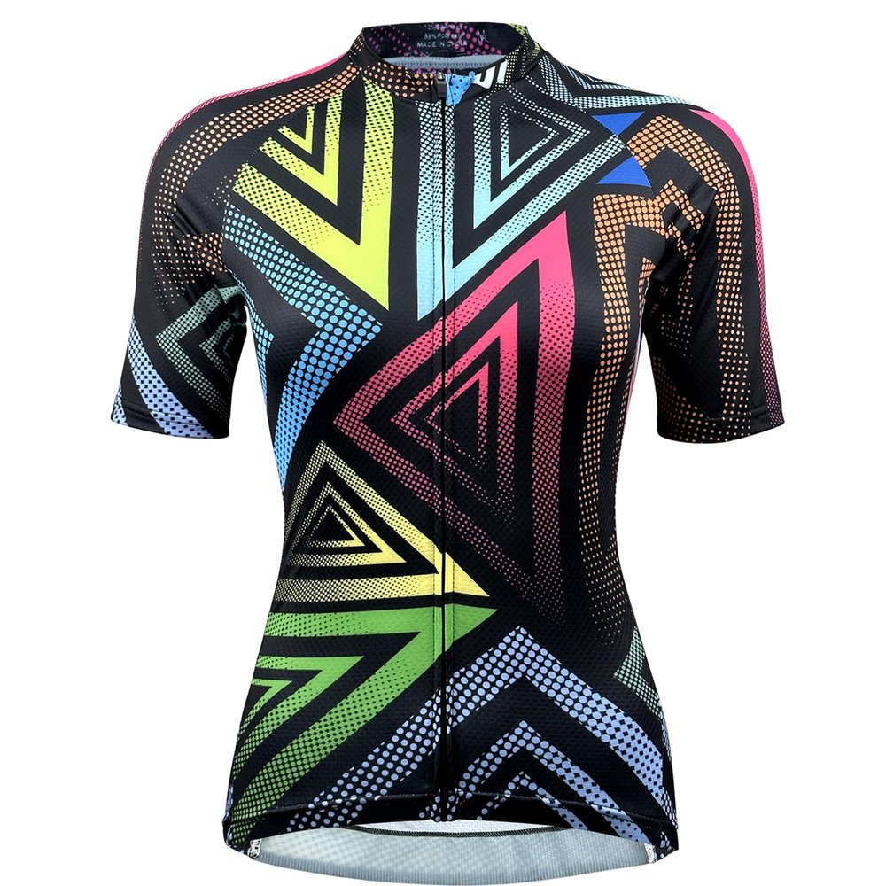 Wulibike Cycling Jersey Women Short Sleeve,Mountain Bike Shirt for Womens Biking Top UPF Cycle Bicycle Jerseys with 4 Pockets