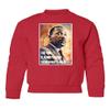 superhotapparel Right Time To Do What Is Right MLK Day Celebration Youth Crewneck Sweatshirt (Red, Youth Medium) view 1