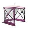 CLAM Pop-Up Screen Tent, 6' x 6' Outdoor Camping Gazebo, Portable 4-Sided Canopy with Ground Stakes & Carry Bag, Traveler, Plum view 1