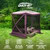 CLAM Pop-Up Screen Tent, 6' x 6' Outdoor Camping Gazebo, Portable 4-Sided Canopy with Ground Stakes & Carry Bag, Traveler, Plum view 2