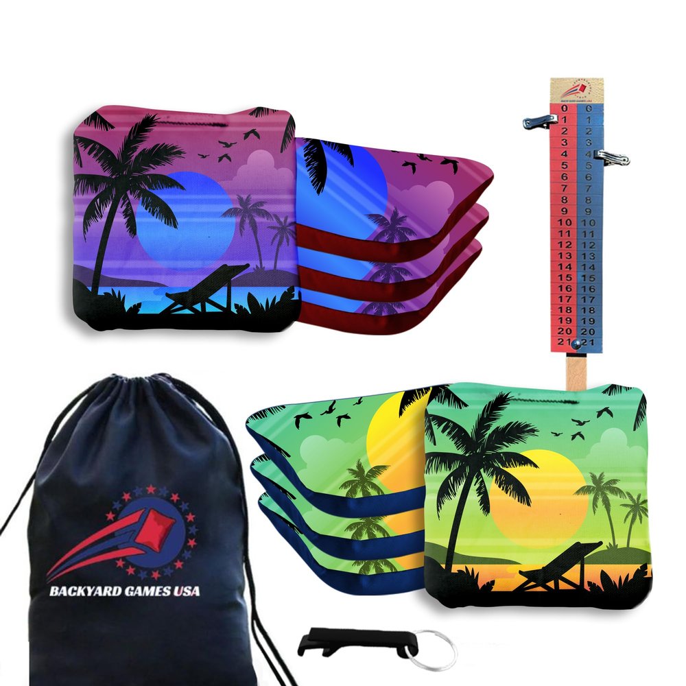 BackYardGamesUSA CornholeGamesUSA Pro Cornhole Bags Sets of 8 Regulation Professional, Tournament Slick n Stick Corn Hole Beans Bags for Cornhole Games