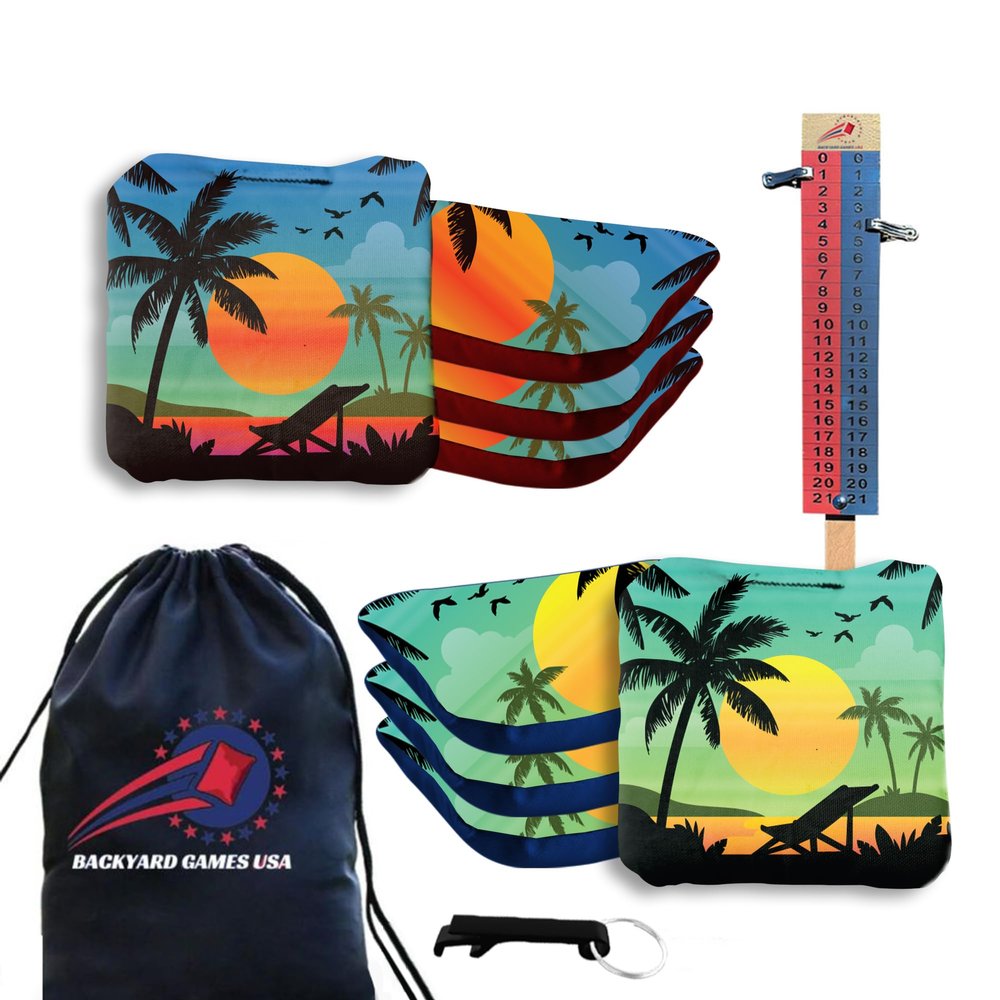 BackYardGamesUSA CornholeGamesUSA Pro Cornhole Bags Sets of 8 Regulation Professional, Tournament Slick n Stick Corn Hole Beans Bags for Cornhole Games