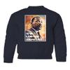 superhotapparel Right Time To Do What Is Right MLK Day Celebration Youth Crewneck Sweatshirt (Navy, Youth Medium) view 1