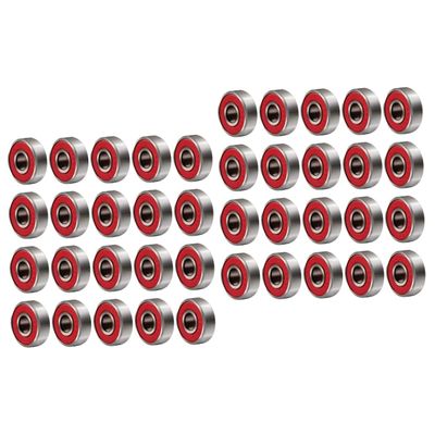 BESPORTBLE 40pcs Sealed Inline Skate and Skateboard Wheel Bearings Red Cover Noise Skateboards Roller Skates and Scooters