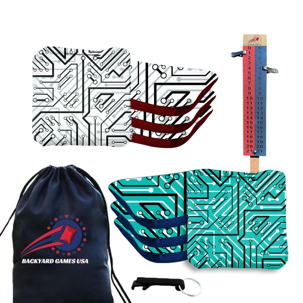 CornholeGamesUSA Pro Cornhole Bags Sets of 8 Regulation Professional, Tournament Slick n Stick Corn Hole Beans Bags for Cornhole Games