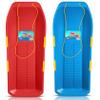 Snow Works 47.5" Toboggan Lifetime Sled: Durable High-Density Plastic Sleds for Adults, Kids, and Teens 2 Person Snow Sleds for Kids and Adults W/Handles and Pull Rope (2 Pack, Red/Blue) view 1