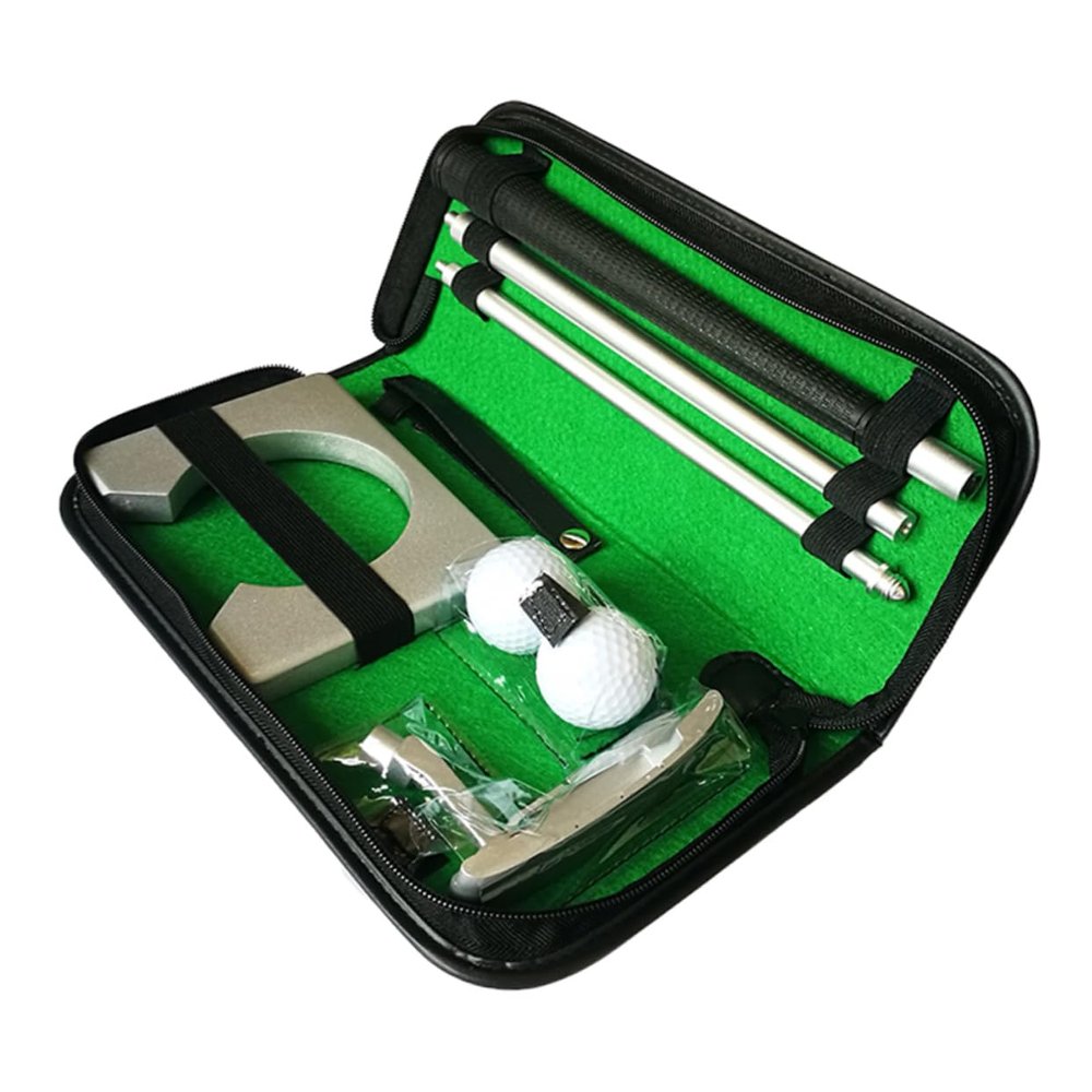 BESPORTBLE Portable Putter Training Set Indoor Golf Practice Aid with Shaft Putter Head Balls Cup Home and Travel Golfers