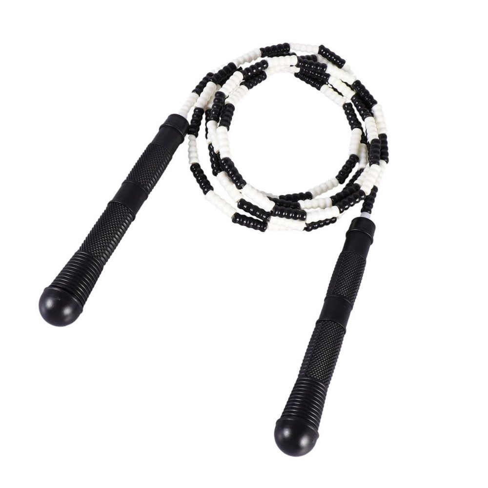 BESPORTBLE Bamboo Joint Pvc Skipping Rope Durable Exercise Jump Rope for Fitness Training Tangle Design for All Ages and Skill Levels Black