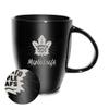 Rico Industries NHL Hockey Toronto Maple Leafs Sunburst Black 18oz Laser Engraved Ceramic Lustre Mug view 1