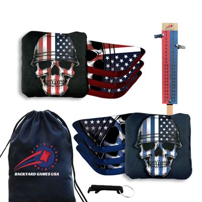 BackYardGamesUSA CornholeGamesUSA Pro Cornhole Bags Sets of 8 Regulation Professional, Tournament Slick n Stick Corn Hole Beans Bags for Cornhole Games