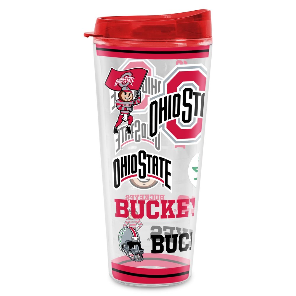 Rico Industries NCAA Ohio State Buckeyes Double Wall 16oz Tritan Tumbler
