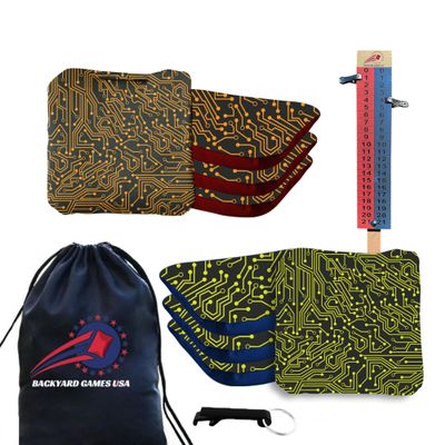 CornholeGamesUSA Pro Cornhole Bags Sets of 8 Regulation Professional, Tournament Slick n Stick Corn Hole Beans Bags for Cornhole Games
