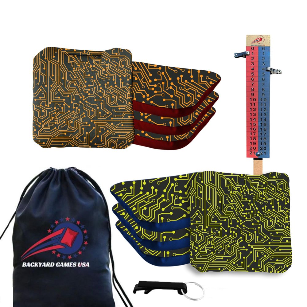 CornholeGamesUSA Pro Cornhole Bags Sets of 8 Regulation Professional, Tournament Slick n Stick Corn Hole Beans Bags for Cornhole Games