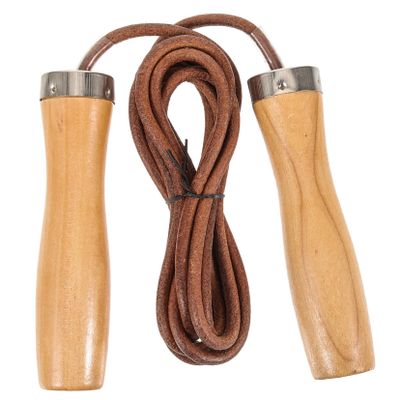 YARNOW 5pcs Portable Weighted for Fitness Training Cowhide Wooden Handle Jump Rope for Exercise