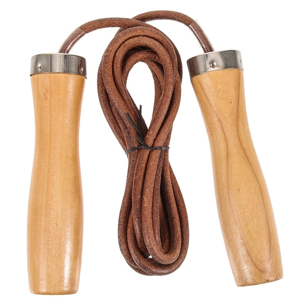 YARNOW 5pcs Portable Weighted for Fitness Training Cowhide Wooden Handle Jump Rope for Exercise