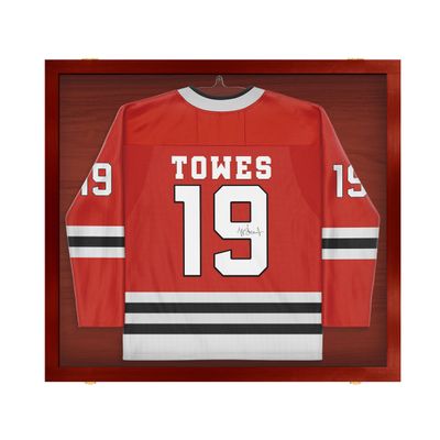 PENNZONI Jersey Frame Display Case - Extra Large Clear Acrylic Sports Jersey Display Frame for Baseball, Football, Hockey & Basketball - Cherry