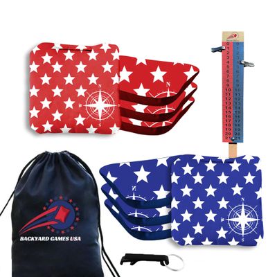 CornholeGamesUSA Pro Cornhole Bags Sets of 8 Regulation Professional, Tournament Slick n Stick Corn Hole Beans Bags for Cornhole Games