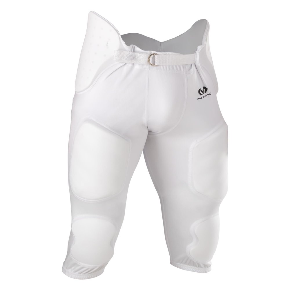 McDavid Rival Integrated Mens Football Pants with Pads, Adult Football Pants with Pads White