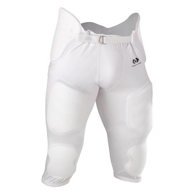 McDavid Rival Integrated Mens Football Pants with Pads, Adult Football Pants with Pads White