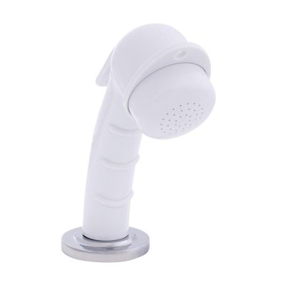 Ambassador Marine Deck-Mount Sprayer- Small Arctic White Sprayer, 6' White Rubber Hose, Low Profile Holder - 134-0011-AW-W