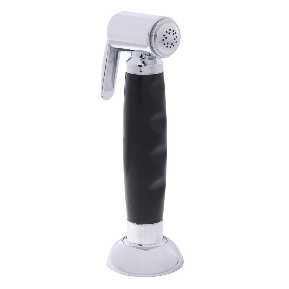 Ambassador Marine Deck-Mount Sprayer- Hammer-Head Black Sprayer, 6' Stainless Steel Hose, Elite Holder - 134-0044-KP-W