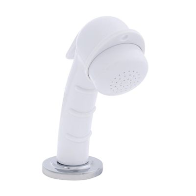 Ambassador Marine Deck-Mount Sprayer- Small Arctic White Sprayer, 10' White Rubber Hose, Low Profile Holder - 134-0021-AW-W