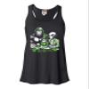 Go All Out Small Black Women Flowy Believe Leprechaun Bigfoot Alien St. Patrick's Day Sleeveless Tank Top T-Shirt view 1