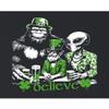 Go All Out Small Black Women Flowy Believe Leprechaun Bigfoot Alien St. Patrick's Day Sleeveless Tank Top T-Shirt view 3