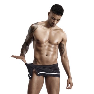 Wayonge Mens Skirt Boxers Mens Cotton Boxer Skirt ARROW Shorts for Men (X-Large,Black)