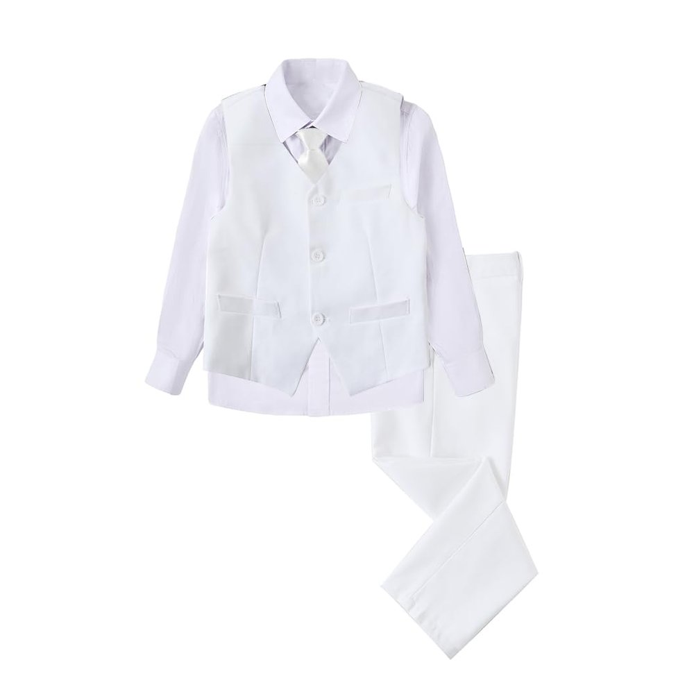 Suit for Boys,Ring Bearer Outfit,Boys Formal Vest Pants Set,Boy Suits Size 2 White Suit