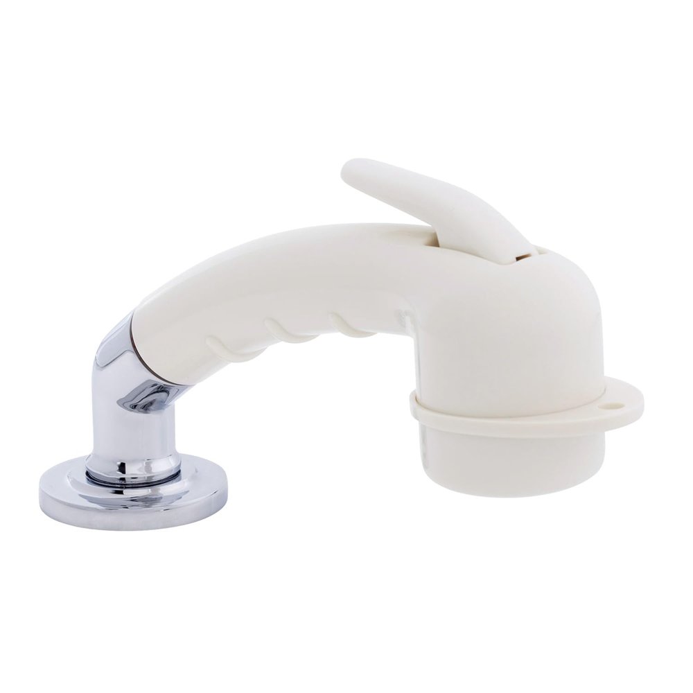 Ambassador Marine Deck-Mount Sprayer- Small Warm White Sprayer w/Elbow, 6' Stainless Steel Hose, Low Profile Holder - 134-0031-WH-W