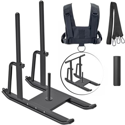 Weight Sled for Training Outdoor/Indoor, Workout Sled Push Pull Weighted Sled Football Speed Fitness Exercise Gym Equipment. Muscle Strength & Explosive Power.Adjust Height Suit for 1&2 Weight Plate