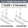 Weight Sled for Training Outdoor/Indoor, Workout Sled Push Pull Weighted Sled Football Speed Fitness Exercise Gym Equipment. Muscle Strength & Explosive Power.Adjust Height Suit for 1&2 Weight Plate view 2