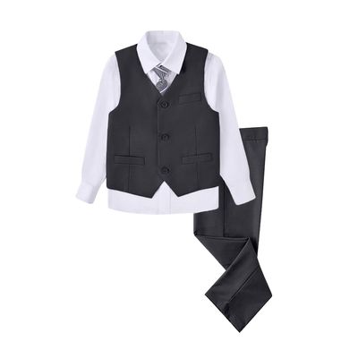 Suit for Boys,Ring Bearer Outfit,Boys Formal Vest Pants Set,Boy Suits Size 4 Dark Gray Suit