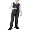 Suit for Boys,Ring Bearer Outfit,Boys Formal Vest Pants Set,Boy Suits Size 4 Dark Gray Suit view 4