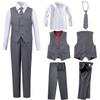 Suit for Boys,Ring Bearer Outfit,Boys Formal Vest Pants Set,Boy Suits Size 2 Gray Suit view 2