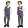 Suit for Boys,Ring Bearer Outfit,Boys Formal Vest Pants Set,Boy Suits Size 2 Gray Suit view 3