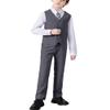 Suit for Boys,Ring Bearer Outfit,Boys Formal Vest Pants Set,Boy Suits Size 2 Gray Suit view 4