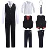 Suit for Boys,Ring Bearer Outfit,Boys Formal Vest Pants Set,Boy Suits Size 6 Black Suit view 2
