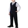 Suit for Boys,Ring Bearer Outfit,Boys Formal Vest Pants Set,Boy Suits Size 6 Black Suit view 4
