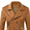 NATHGAM Black Leather Jacket for Women Solid Long Sleeve Zipper Pockets Outerwear Coats Fashion Asymmetrical Style PU Jackets view 2