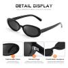 DANAMY Sunglasses Womens Retro Oval Sunglasses for Women Men Fashion Small Oval Sun Glasses 90s Vintage Driving Shades view 4