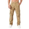 THWEI Cargo Pants for Men Casual Cotton Lightweight Relaxed Fit Stretch Elastic Waist Work Pants Khaki 3XL view 1