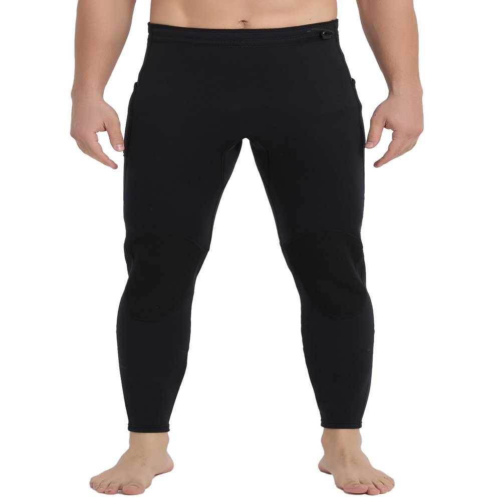 Lemorecn Wetsuit Pants Men 2mm Neoprene Swim Pants for Swimming Canoeing Snorkeling Scuba Kayaking Diving(1112black-L)
