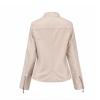 NATHGAM Faux Leather Jacket for Women Trendy Spring Outerwear Zip Up Moto Biker Coat Short PU Motorcycle Outwear with Pockets Beige view 2