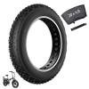 20x4 Fat Bike Tire Replacement, 20x4.0 Inch Electric Bicycle Snow Mountain E-Bike Tires, Folding Ebike Fat Tire Tubes and Tire Levers Compatible Wide Mountain Snow Bike Tires 1PCS view 1
